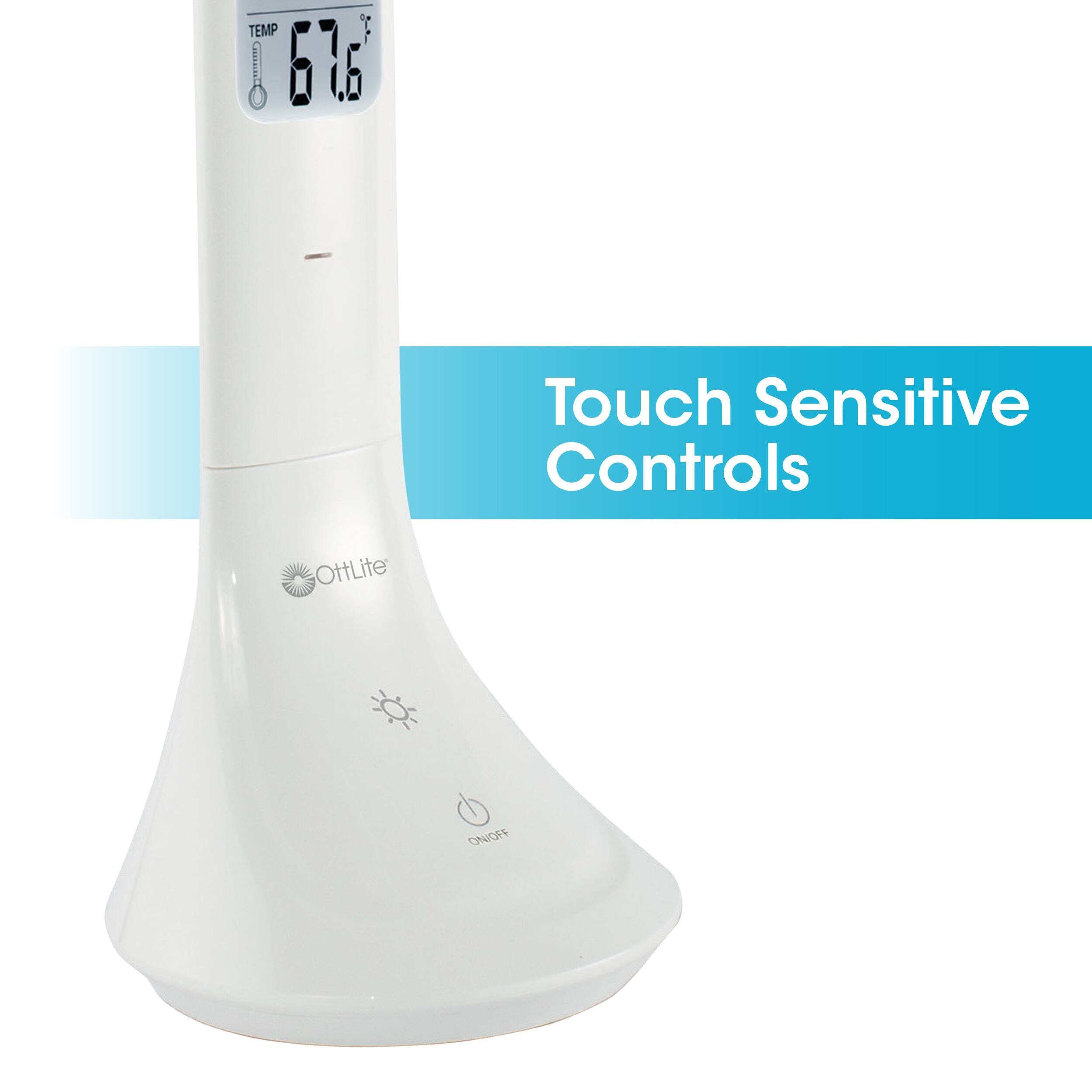 The text on the image reads: "Touch Sensitive Controls OttLite ON/OFF."