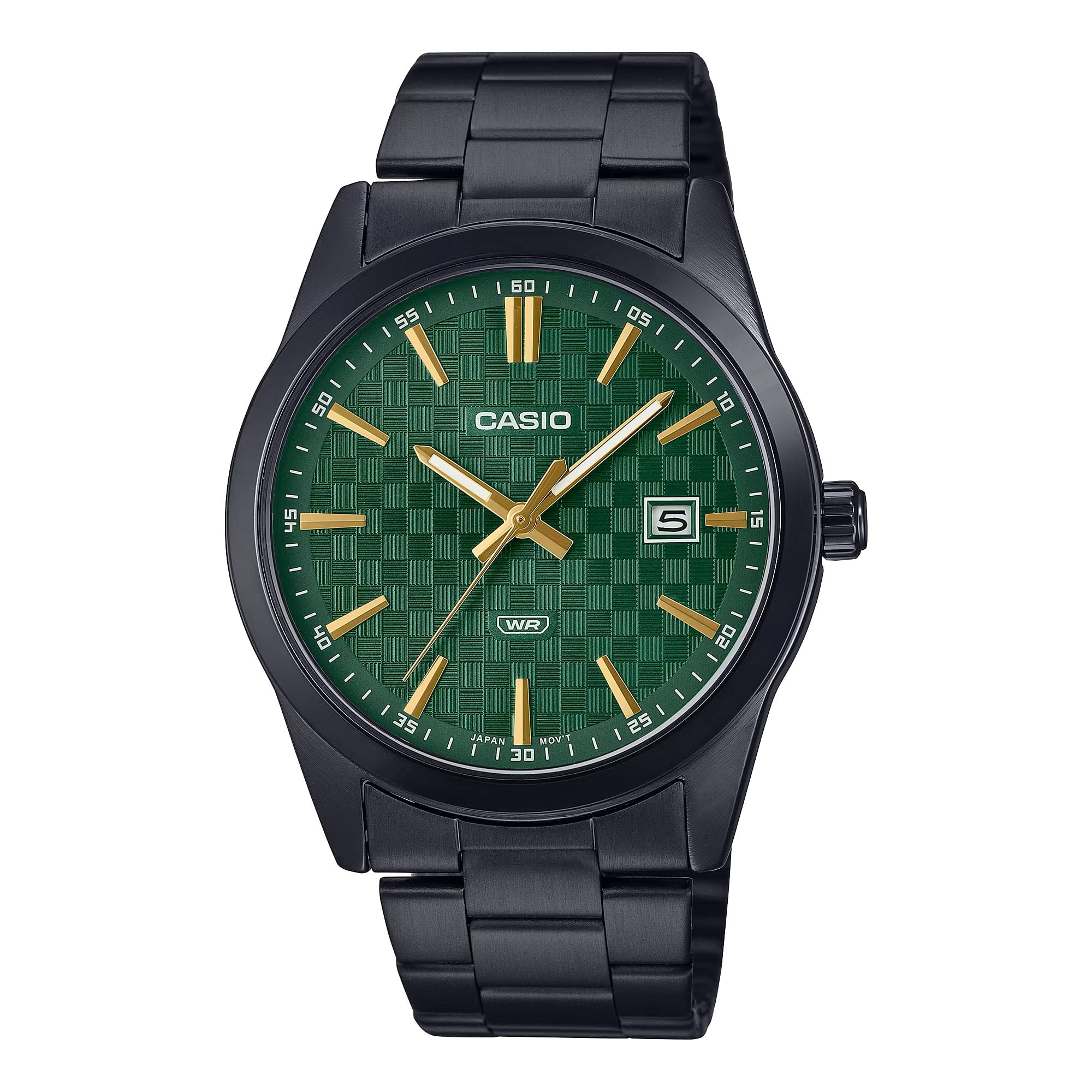 Casio - Men’s Stainless Steel Watch with Green Dial - MTP-VD03B-3AUDF - Black price history on PriceWatchPro