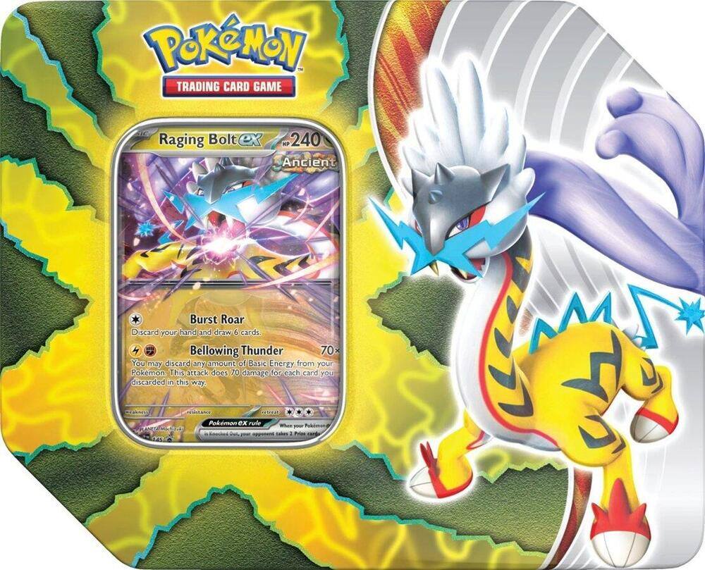 Pokmon Pokemon Trading Card Game: Paradox Destinies Tin [Raging Bolt ex] -  Best Buy