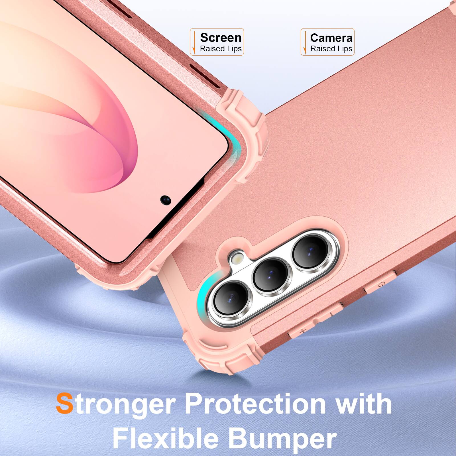 Screen Raised Lips  
Camera Raised Lips  
Stronger Protection with Flexible Bumper