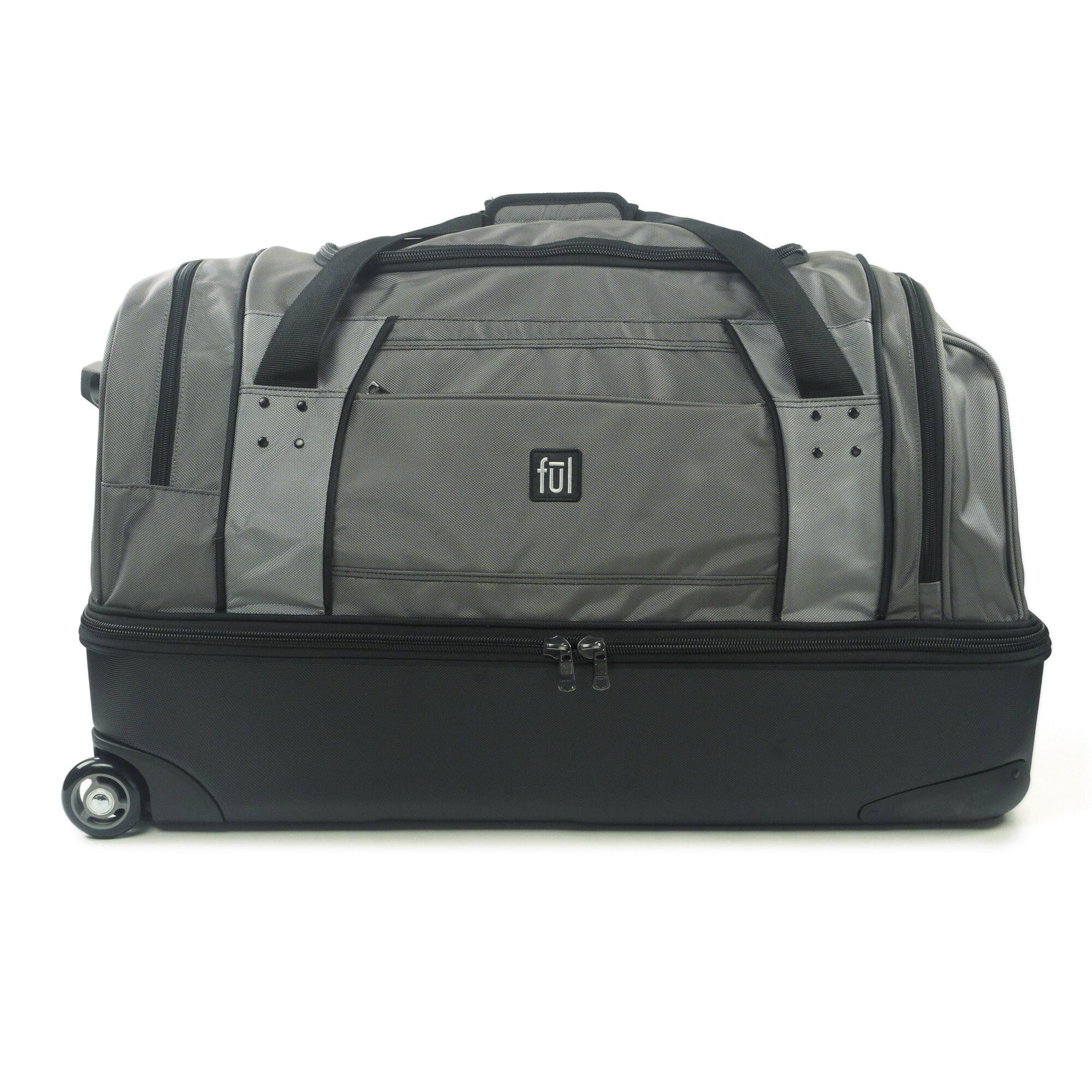 Alt View 1. Ful - Workhorse 30in Rolling Duffel Bag, Retractable Pull Handle, Split Level Storage - BLACK.