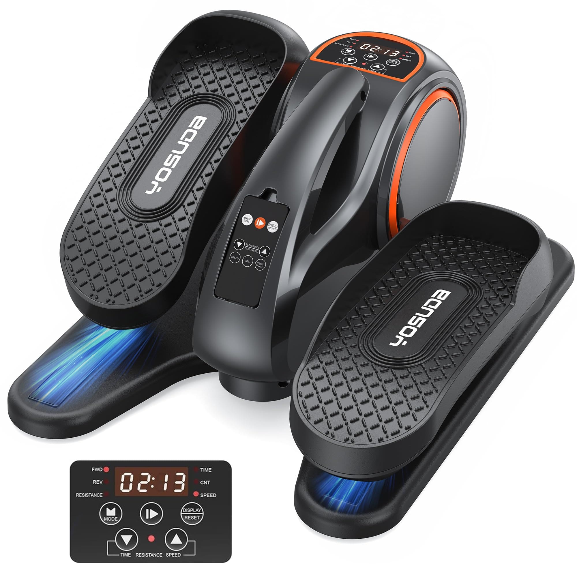 YOSUDA - Under Desk Elliptical, Seated Pedal Exerciser for Seniors, 10-Level Resistance, Quiet & Portable - Orange