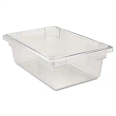 Front. RubberMaid - Rubbermaid® Food Storage Container, 3-1/2 Gallon, 6" High, Clear - Clear.