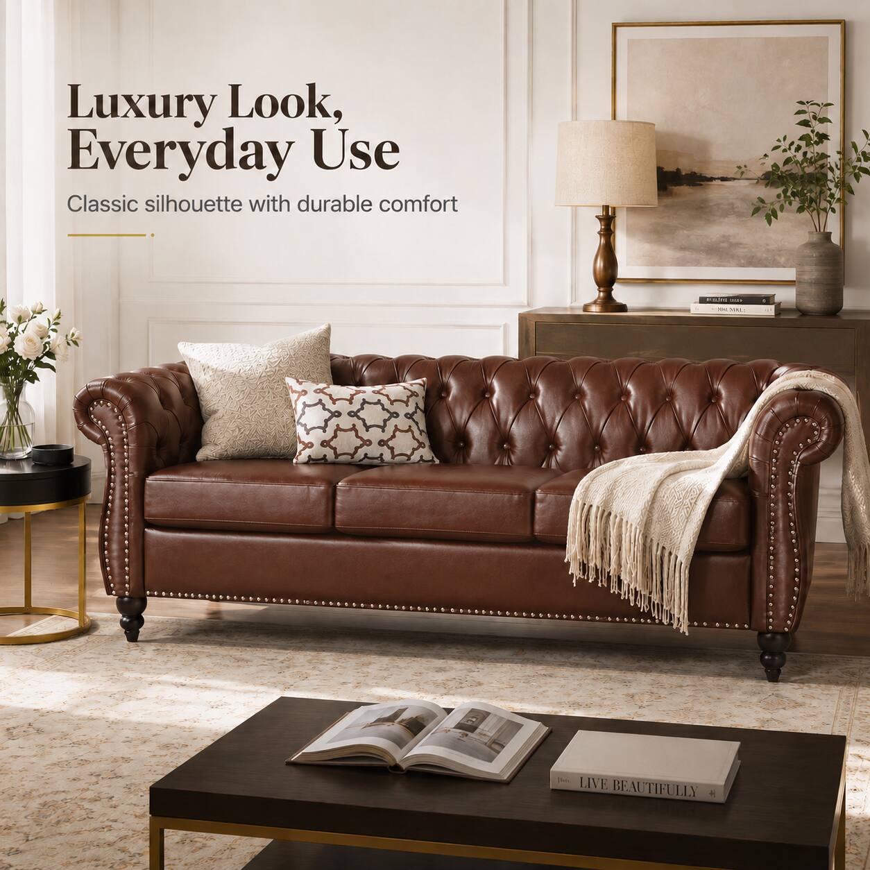 Luxury Look, Everyday Use  
Classic silhouette with durable comfort  
LIVE BEAUTIFULLY