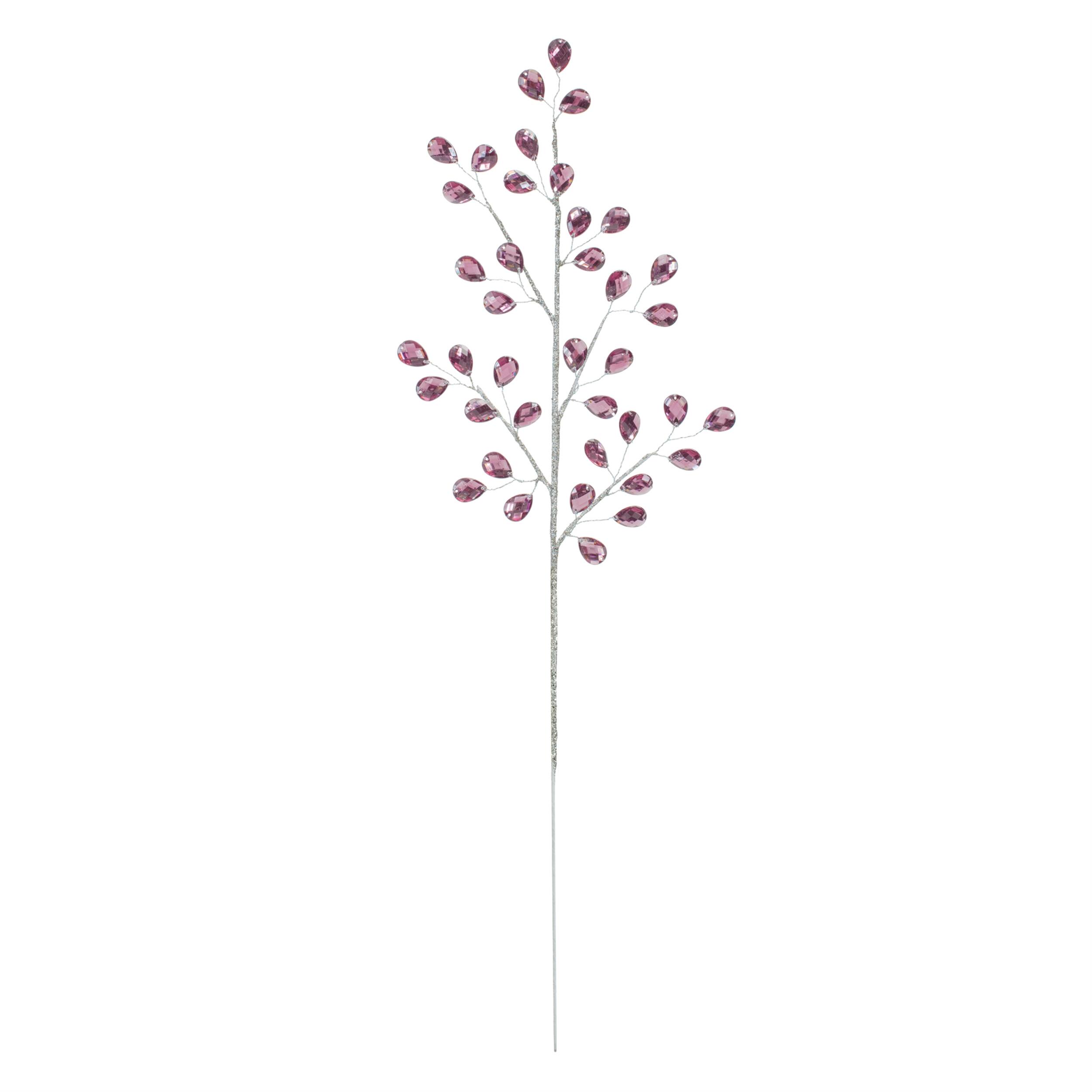 Angle. BreeBe - Purple Jewel Spray (Set of 2) - Silver, Purple.