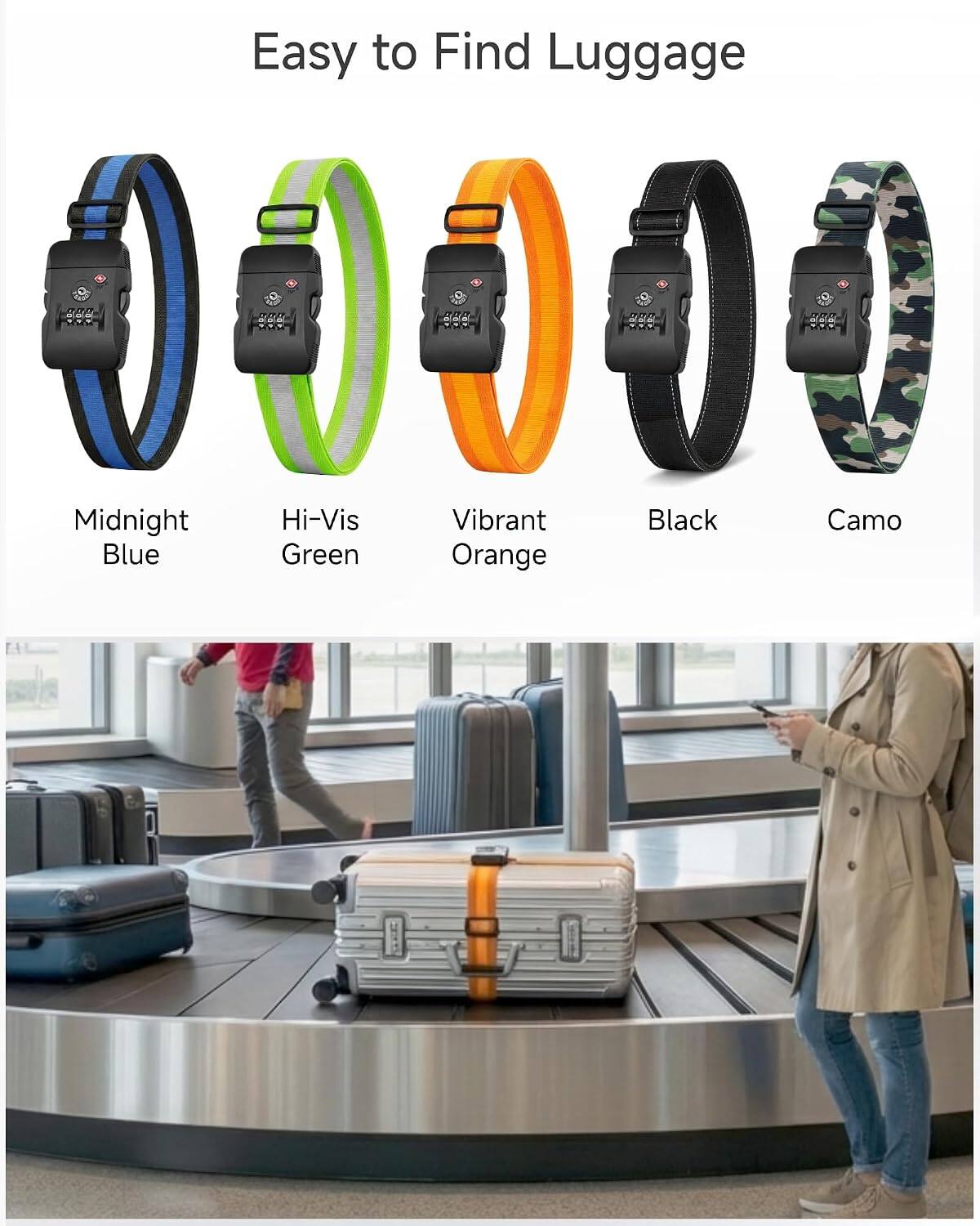 Easy to Find Luggage

Midnight Blue
Hi-Vis Green
Vibrant Orange
Black
Camo