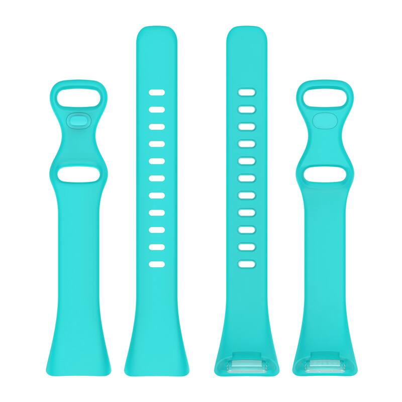 Left. StrapsCo - Slim Active Band Silicone Rubber Watch Strap For Fitbit Charge 6 - Aqua.