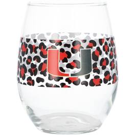 Indigo Falls - Miami Hurricanes 15oz. Leopard Stemless Glass - Multicolor