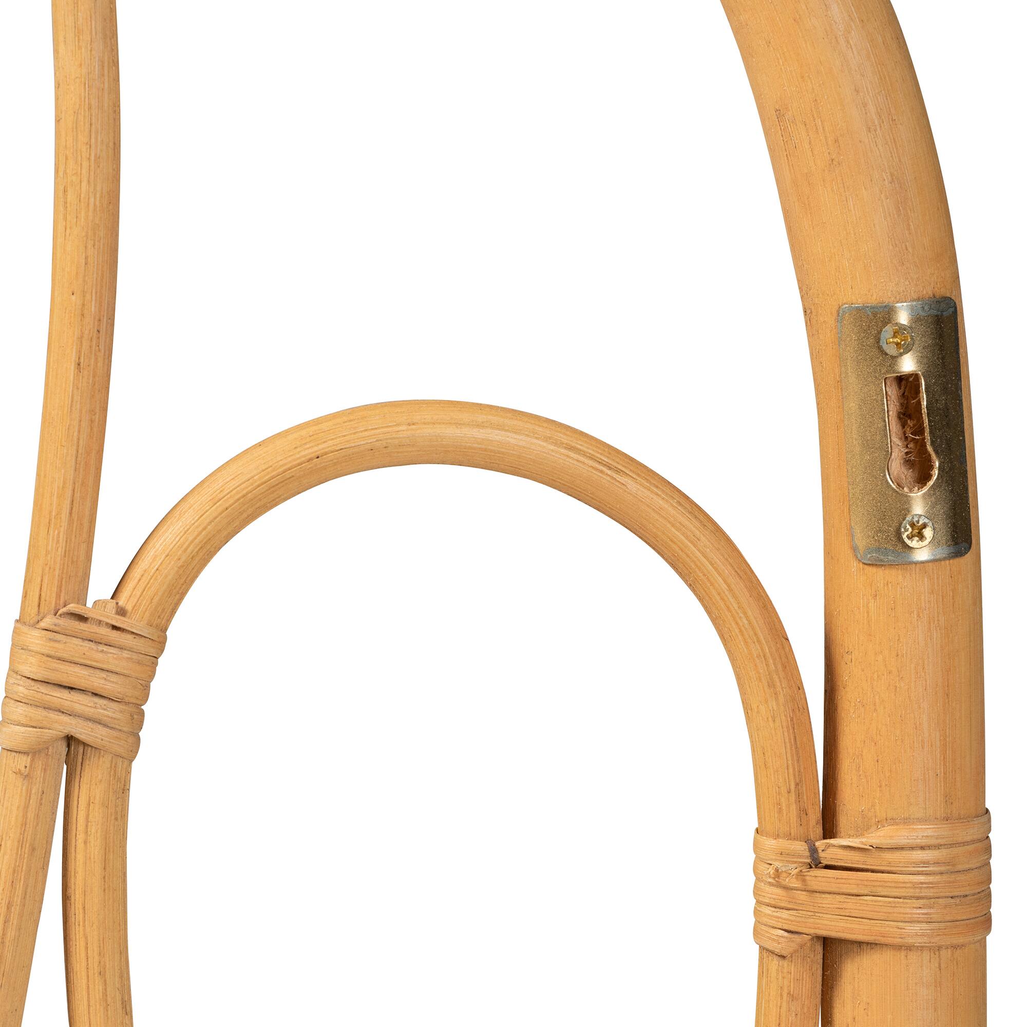 Back. bali & pari - Carrick Modern Bohemian Rattan Queen Size Wall-mount Headboard - Natural Brown.