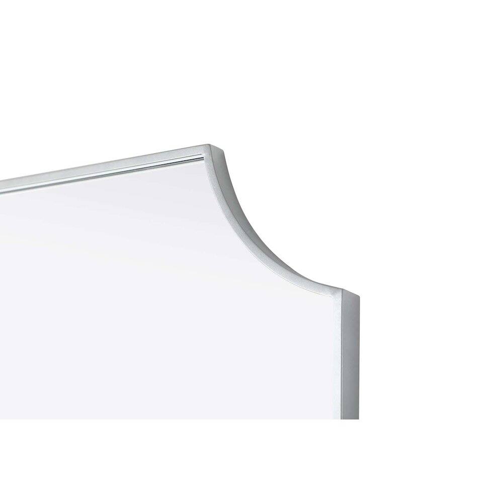 Left. Elegant Kitchen and Bath - Notched Metal Mirror 27x32 inch in Silver - Silver.
