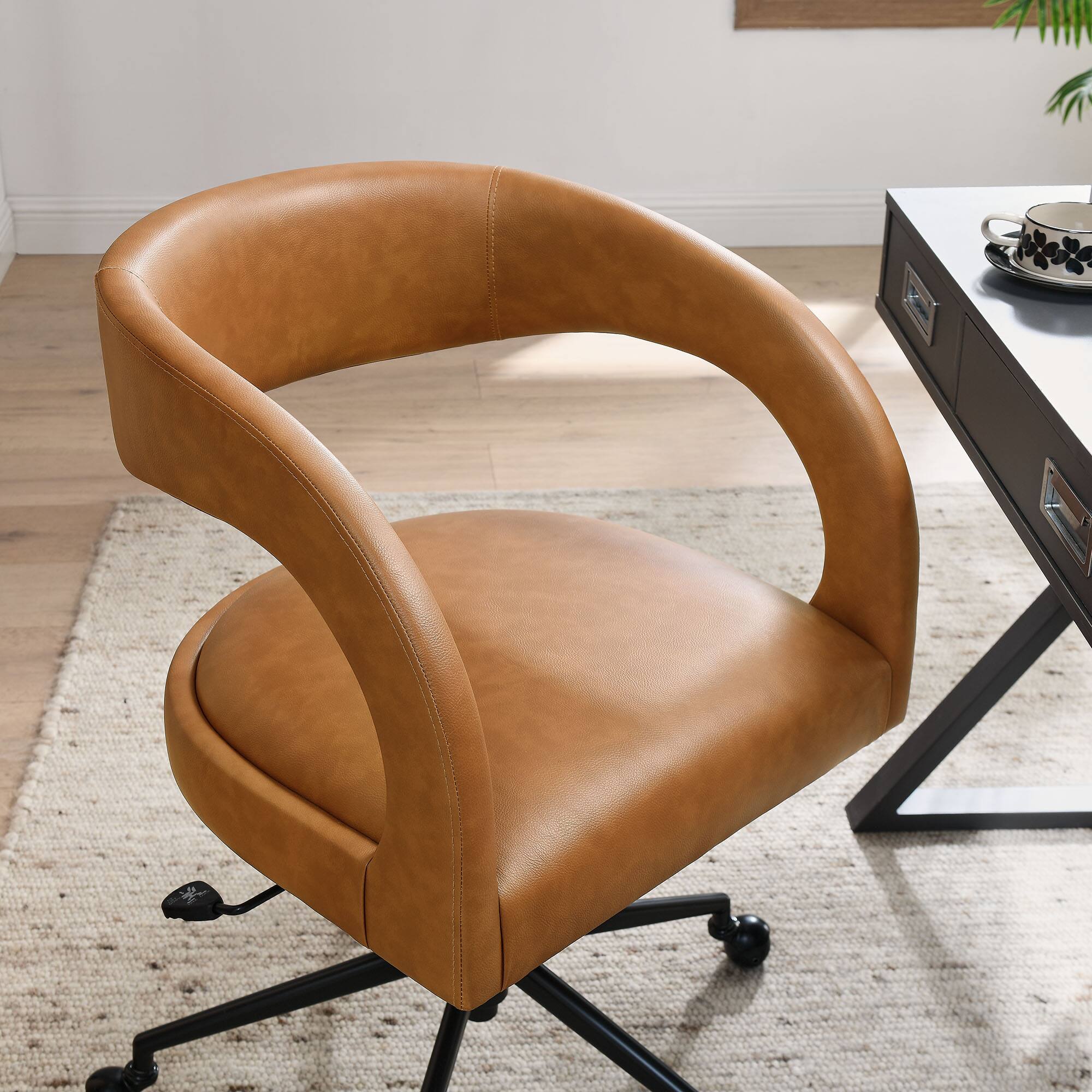Alt View 6. Modway - Pinnacle Vegan Leather Office Chair by Modway - Tan.