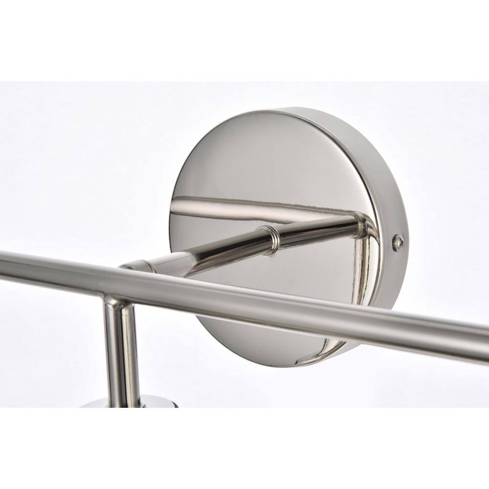Back. Living District - Hanson 3 lights bath sconce in polished nickel with frosted shade - Polished Nickel And Frosted Shade.