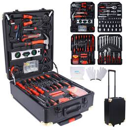 ELEMENT ACE - 969-Piece Home Repair Tool Set with Rolling Toolbox - General Household & DIY Maintenance Kit - Black