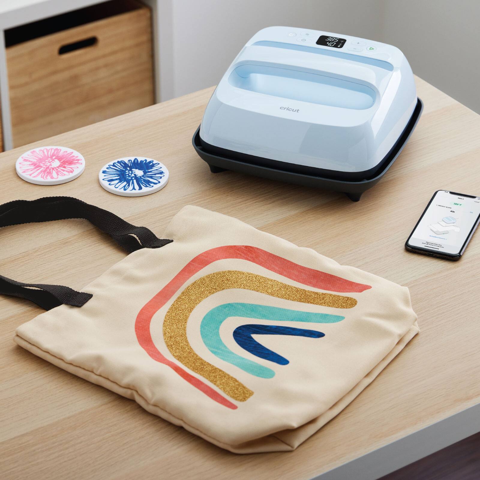 Alt View 5. Cricut - EasyPress SE Heat Press Machine - 9 in x 9 in - Taupe.