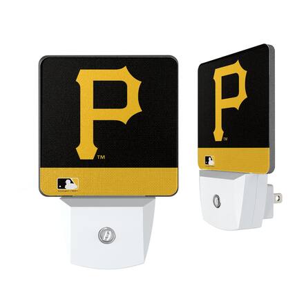 Front. Keyscaper - Pittsburgh Pirates Primary Logo Stripe Design Nightlight 2-Pack - Multicolor.