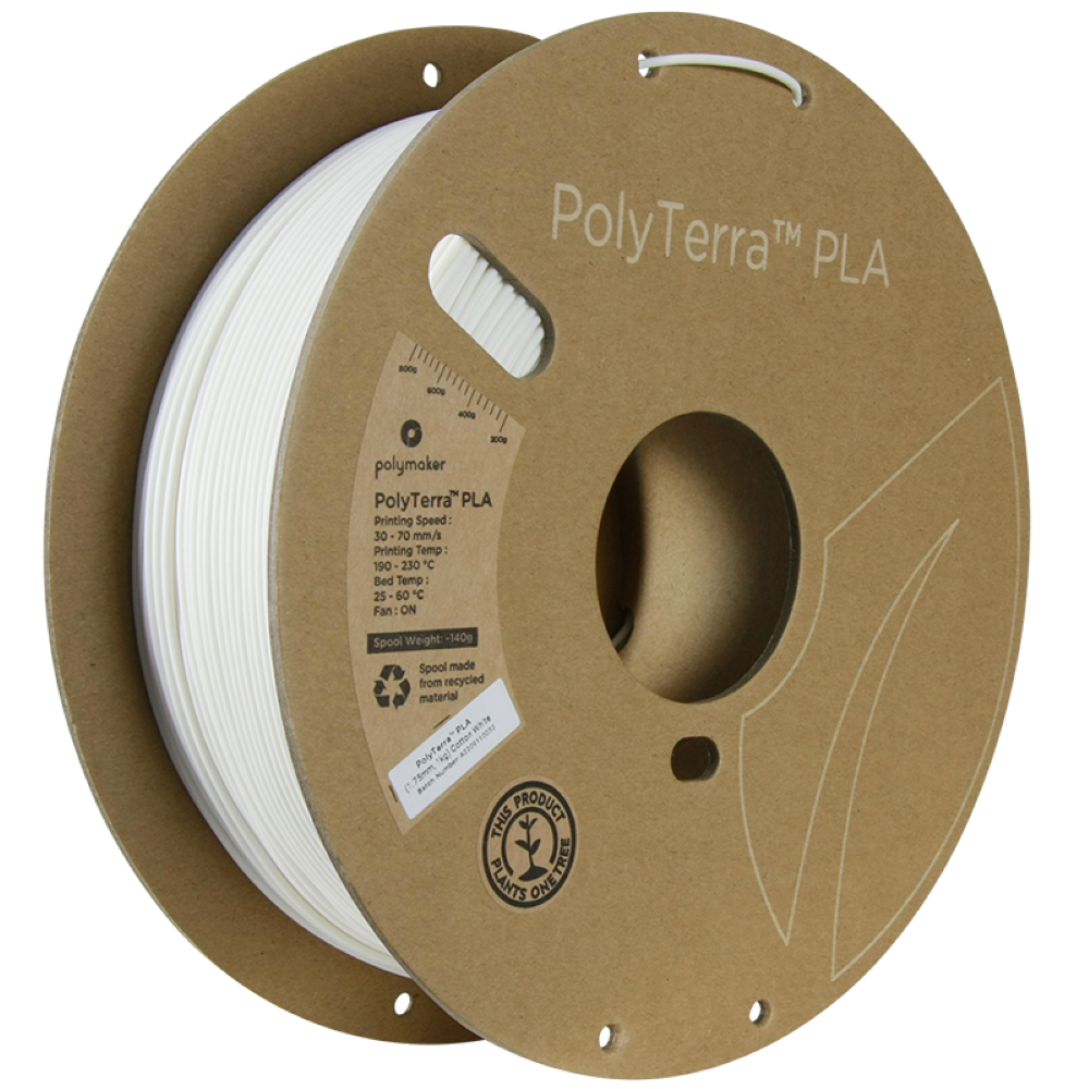 Polymaker - Matte PLA Filament - Cotton White - Front_Zoom