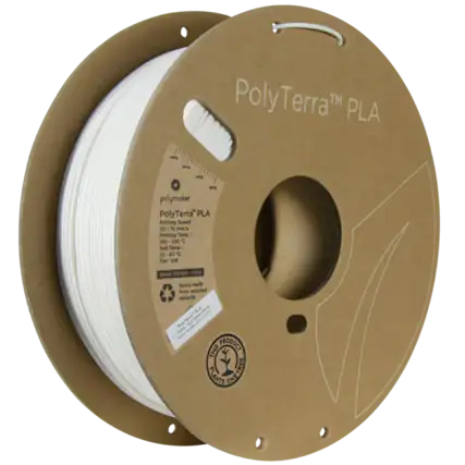 PolyTerra Poly TM PLA - 30 70 mm/s - 190-230C - 60C - ON - ON - -1409 - recycled material - PLA white - 7m - plants one tree.