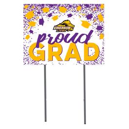 Jardine - Emerson College Lions 18" x 24" Proud Grad Yard Sign - White