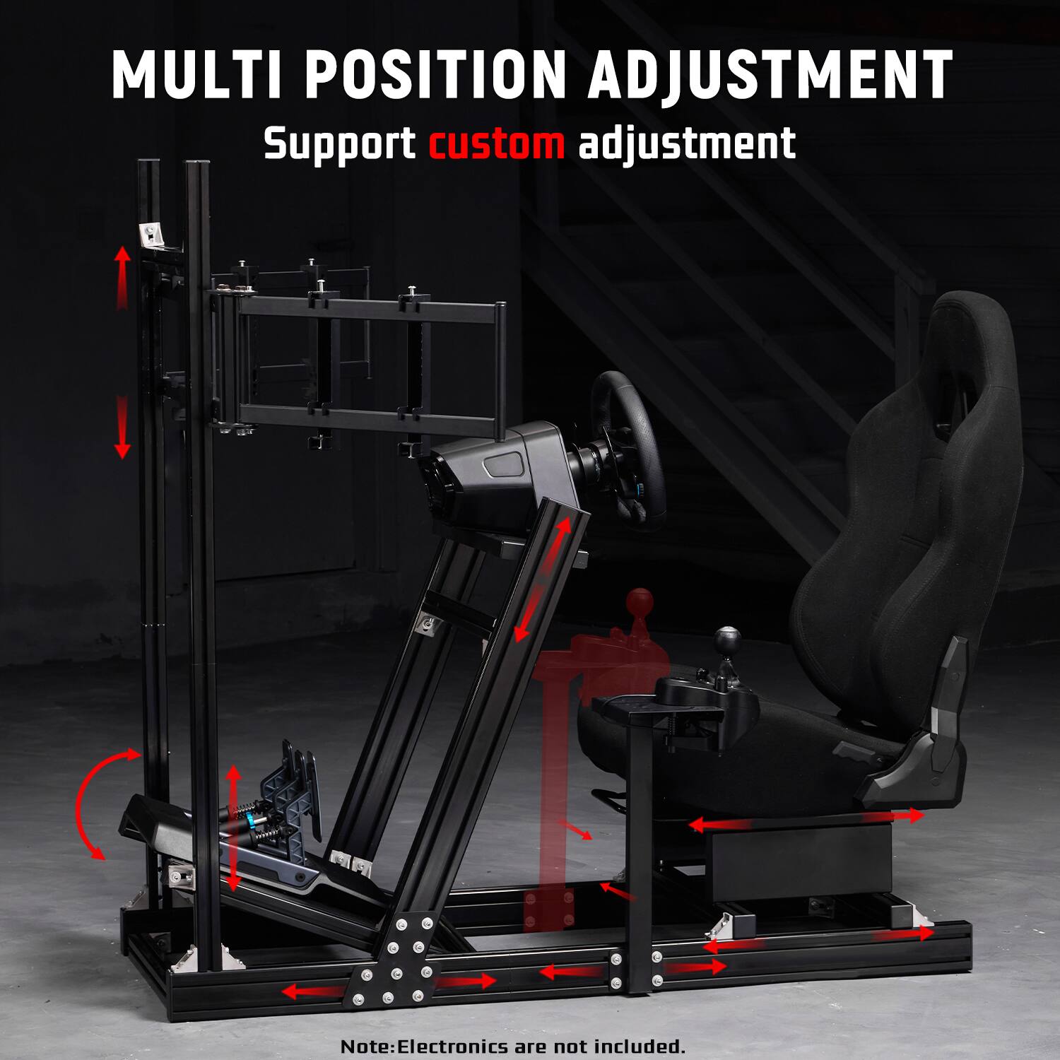 MULTI POSITION ADJUSTMENT  
Support custom adjustment  

Note: Electronics are not included.