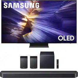 QN65S90FAFXZA 65" 4K OLED Smart TV with Samsung HW-Q990F Soundbar 11.1.4 Ch with Rear Speakers (2025)