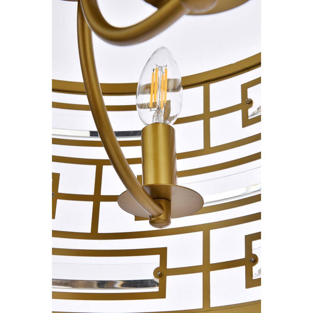 Alt View 2. Elegant Lighting - Kennedy 16.5 inch pendant in brass - Brass.
