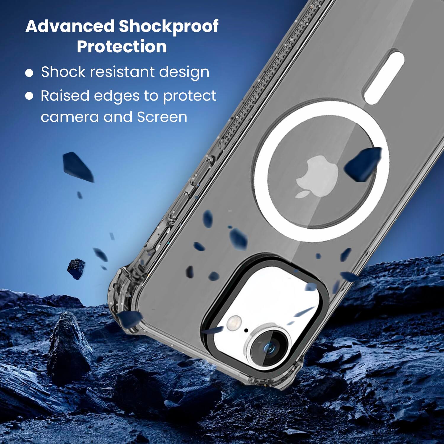 Advanced Shockproof Protection

Shock resistant design
Raised edges to protect camera and screen