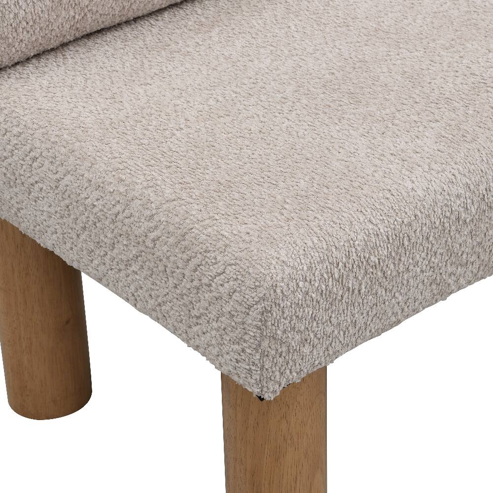 Alt View 6. Ropilly - Ropilly Light Grey Upholstered Dining Bench with Backrest, Space-Saving Entryway and End of Bed Bench, Rubber Wood Legs - Light Grey.