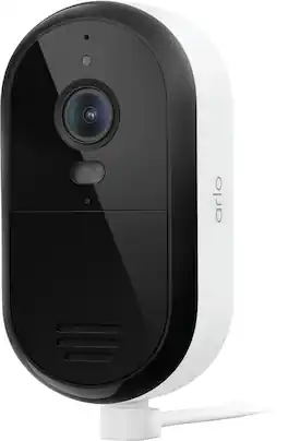Arlo - Essential Outdoor Security Camera 2K (2025 Release) - Wired Plug-In Powered, 1-Cam - White