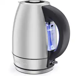 Chefman - 1.8 Liter Electric Kettle, 1500W Rapid Water Boiler with Lift-Out Lid – - Stainless Steel