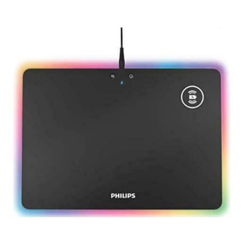 Left. Philips - Philips RGB Illuminated Gaming Mouse Pad with Non-Slip Rubber Base - Black.