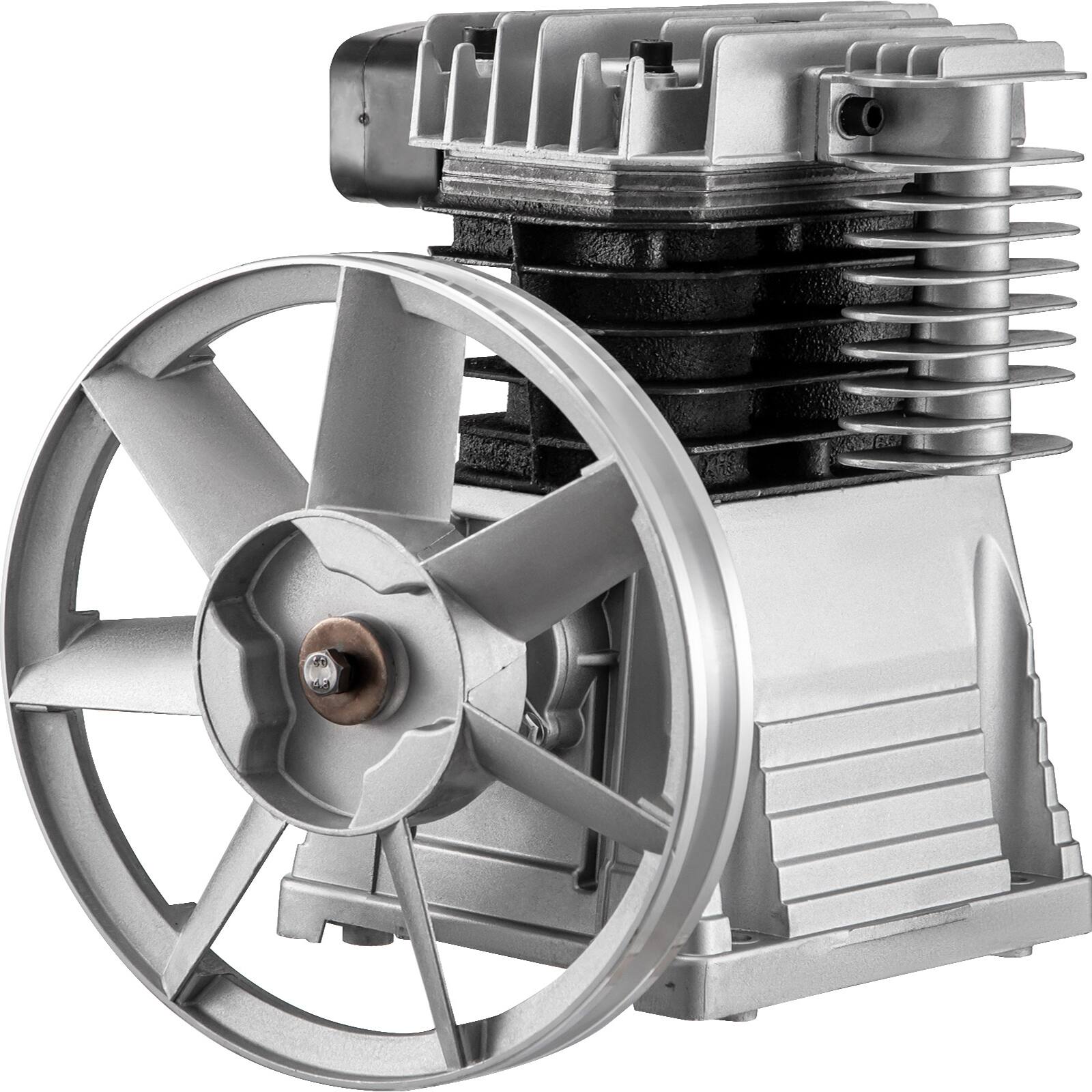 Front. VEVOR - Air Compressor Pump, 3HP 11.8CFM, Industrial Compressor Head Pump Motor, 1300RPM High-Spped Single Stage Twin Cylinder - Silver.