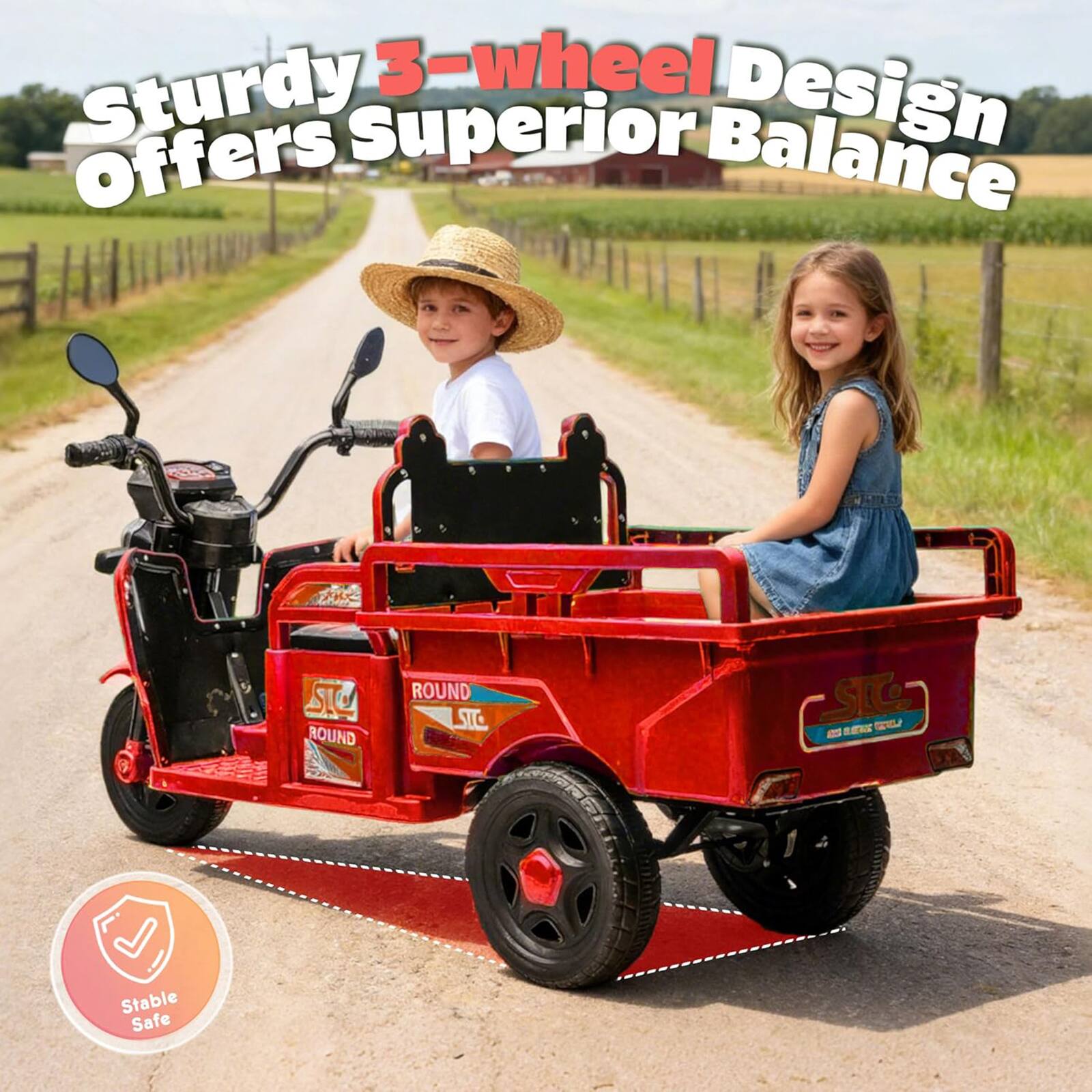 Sturdy 3-wheel Design Offers Superior Balance

Stable Safe