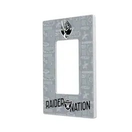 Keyscaper - Las Vegas Raiders 2024 Illustrated Limited Edition Single Rocker Light Switch Plate - White
