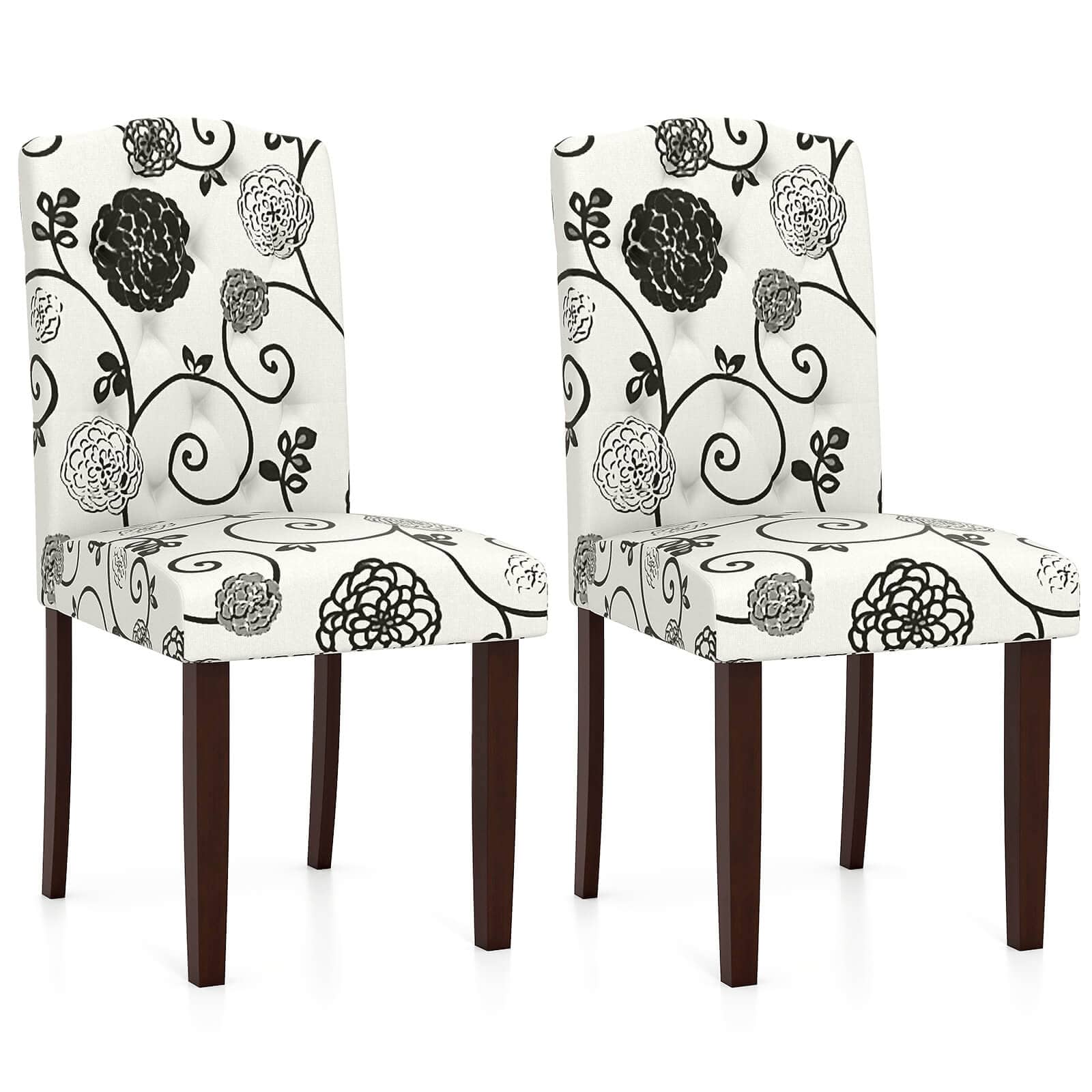 Costway - Wooden Dining Chair Set of 2 with Rubber Wood Legs Padded Seat S Springs, Kitchen - Beige price history on PriceWatchPro