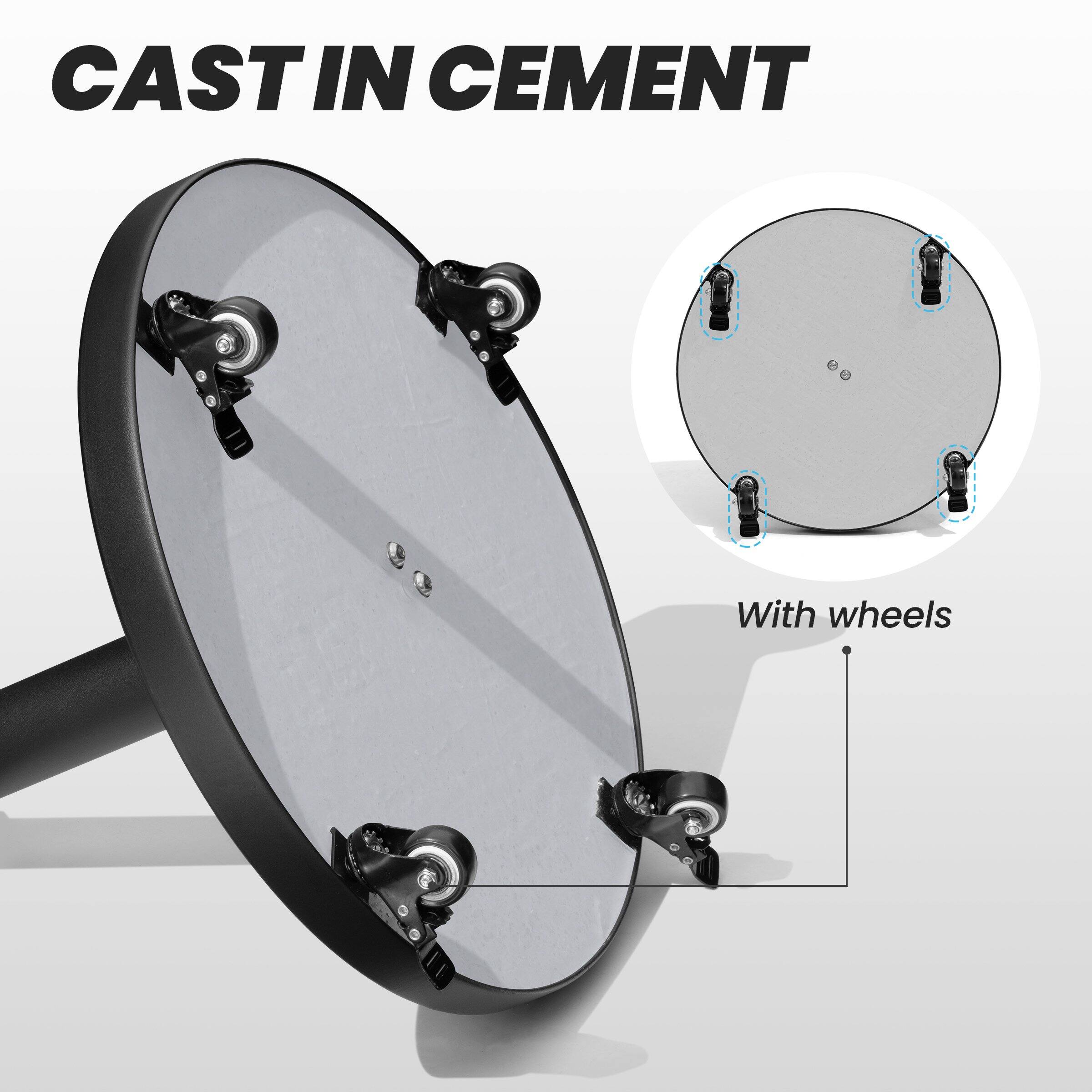 CAST IN CEMENT

With wheels