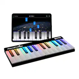 Gemini - GPP-101 PianoProdigy Expandable 24-Key Bluetooth MIDI Learning Keyboard Light-up Keys - Black