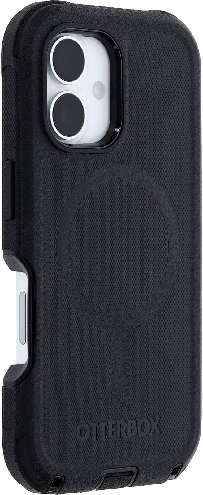 Angle. OtterBox - Defender Series Pro Hard Shell for MagSafe for Apple iPhone 16 - Black.