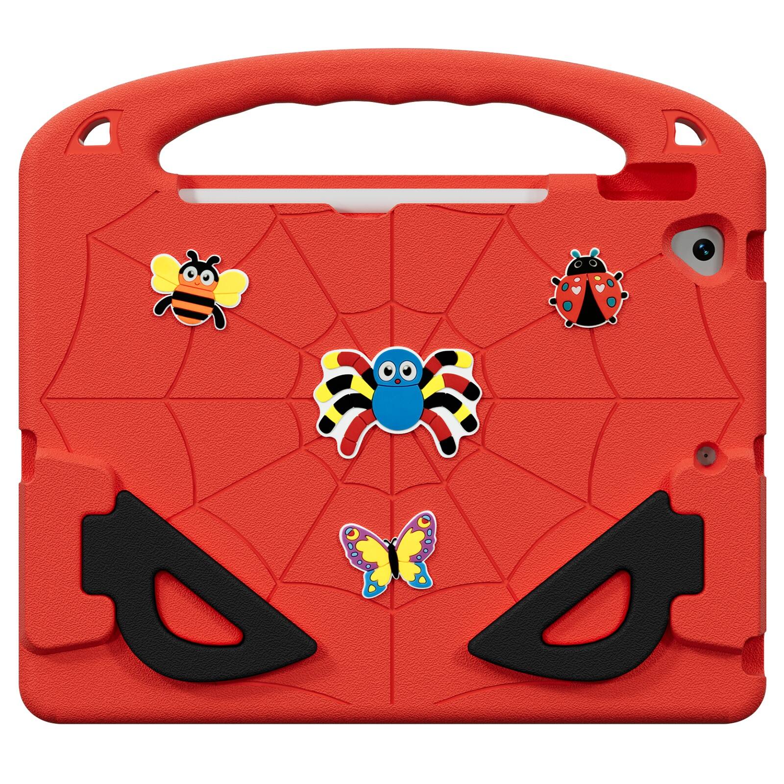Left. UUCOVER - Kids Case for iPad 9th 8th 7th Generation 10.2-inch (2021/2020/2019) Shockproof EVA Handle Stand Cover+Shoulder Strap - Red/Black.