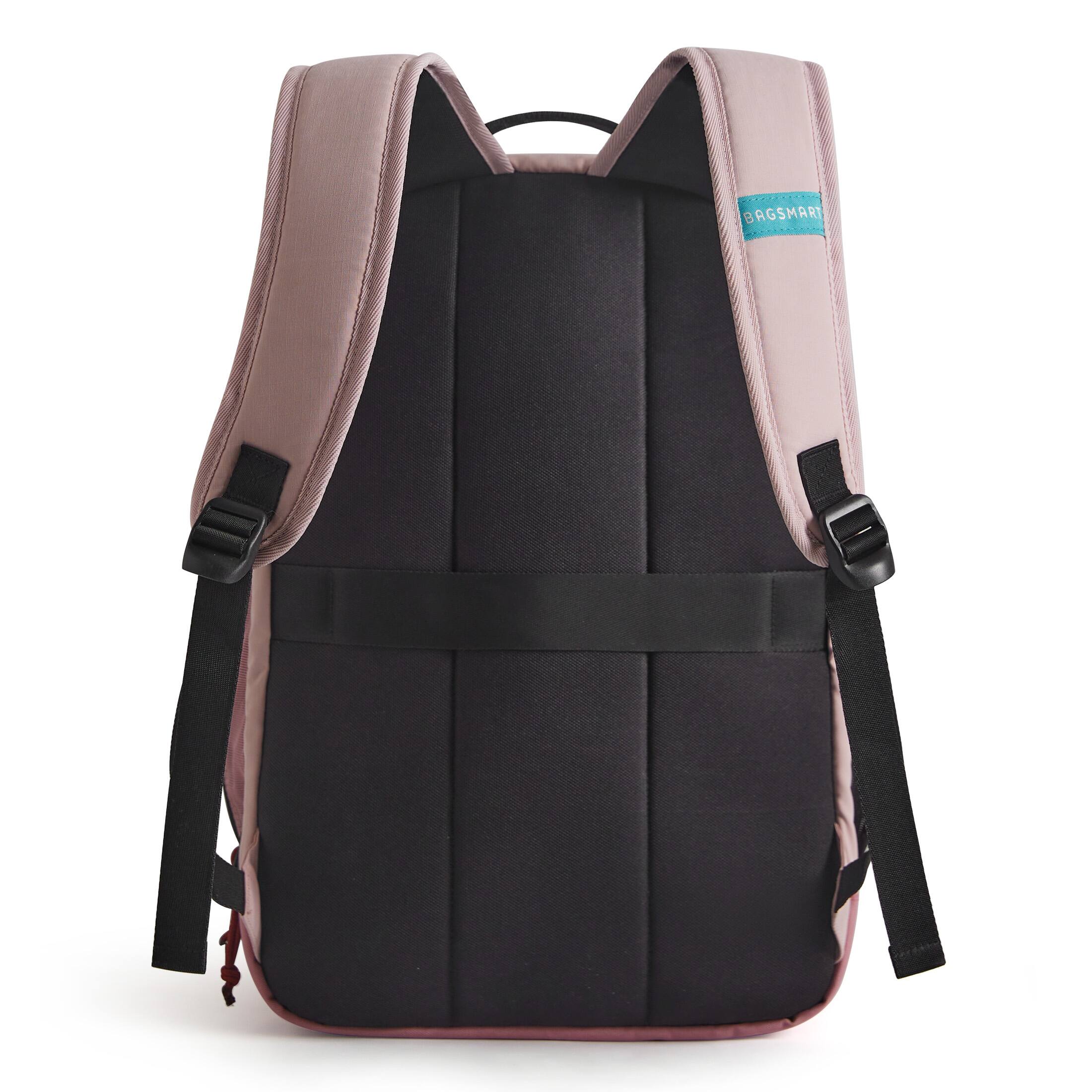 Left. Bagsmart - Focus 26L Laptop Backpack Water-Resistant Daypack with 15.6 Inch Laptop & iPad Sleeves for School Work Travel - Pink.