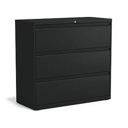 Staples - HL8000 Commercial 3-Drawer Lateral File Cabinet, Locking, Letter/Legal, 42"W - Black