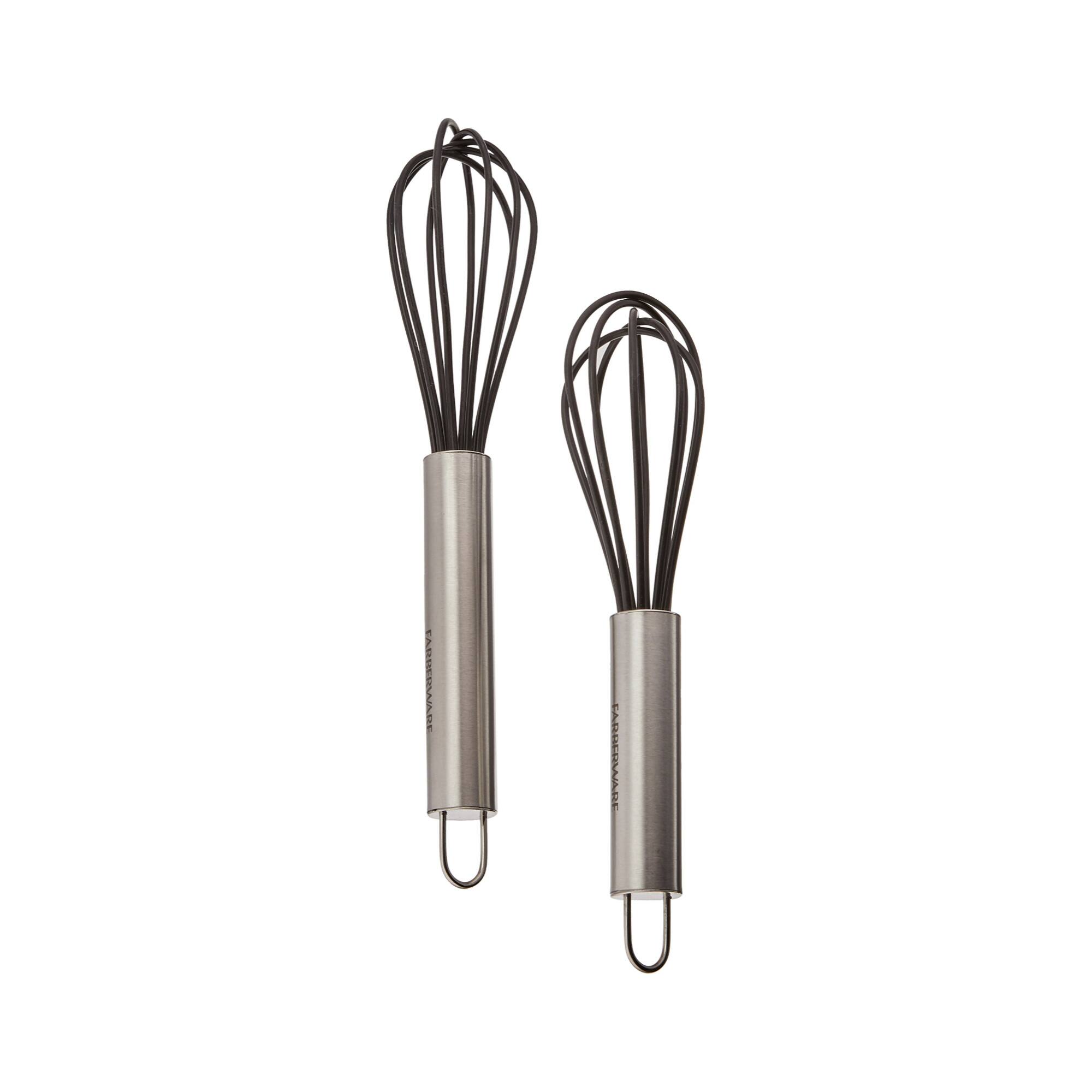 Angle. Farberware - Farberware Professional Silicone Mini Whisks, Set of 2 - Black - Black.