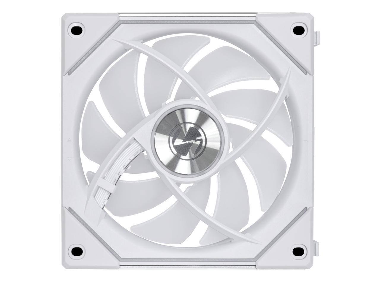Alt View 1. Lian Li - LIAN LI UNI FAN SL INFINITY 120 RGB WHITE  REVERSE BLADE VERSION ---UF-RSLIN120-1W (No controller included) - White.