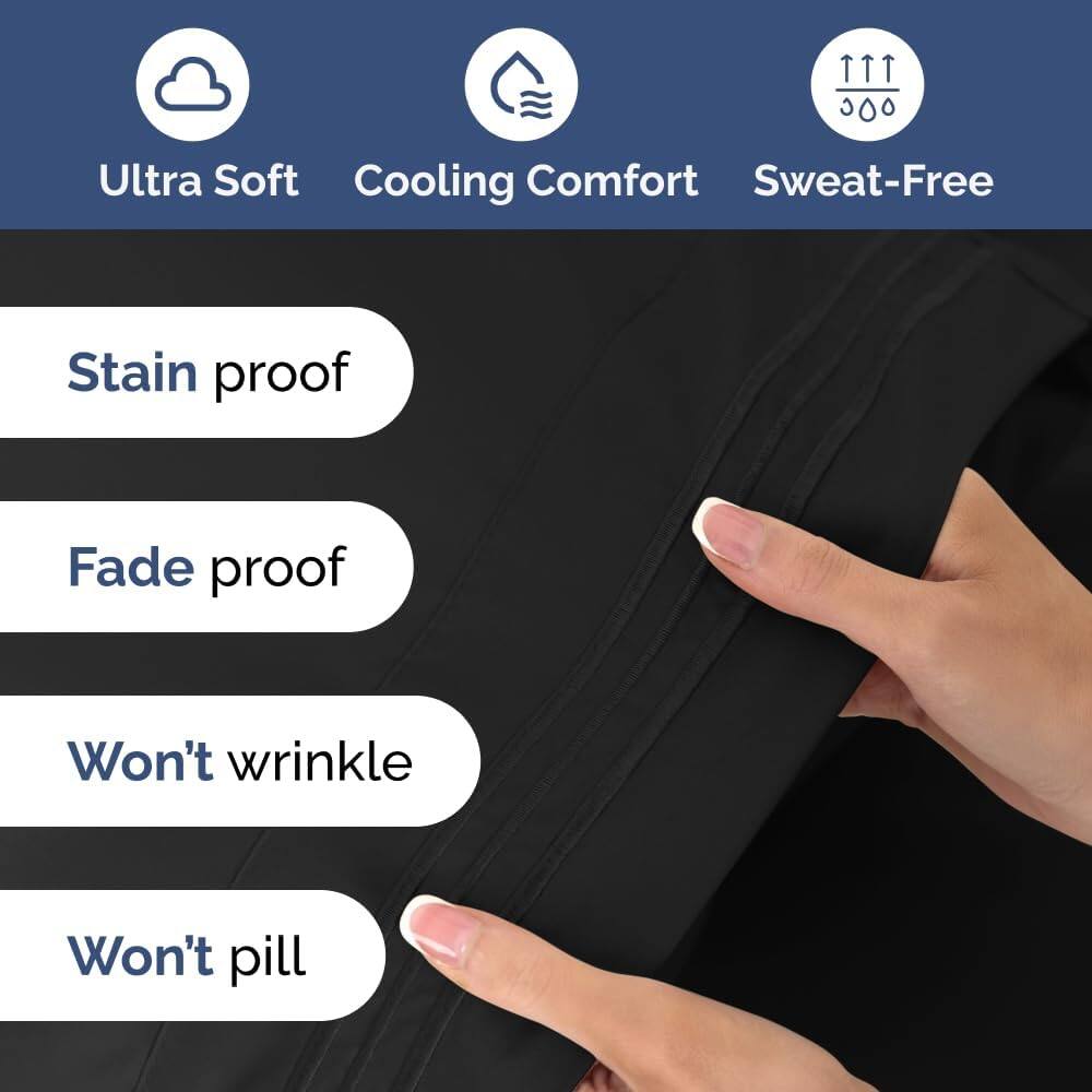 Ultra Soft  
Cooling Comfort  
Sweat-Free  

Stain proof  
Fade proof  
Won't wrinkle  
Won't pill