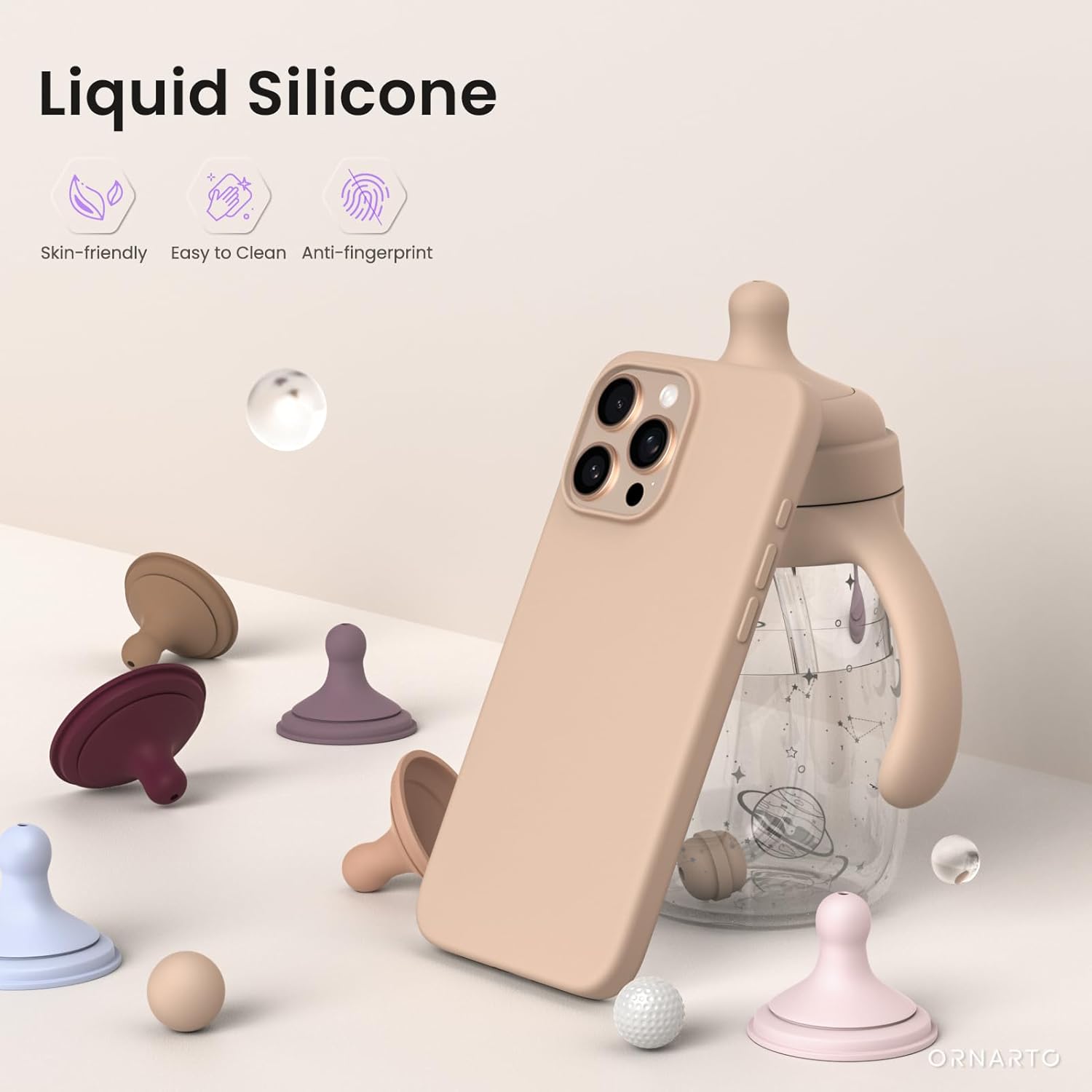 Liquid Silicone Skin-friendly Easy to Clean Anti-fingerprint ORNARTO