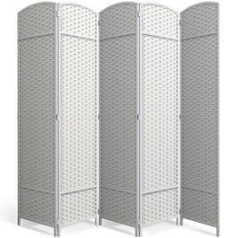 Sorbus - Extra Wide Double Hinged 5-Panels Partition Room Dividers - White