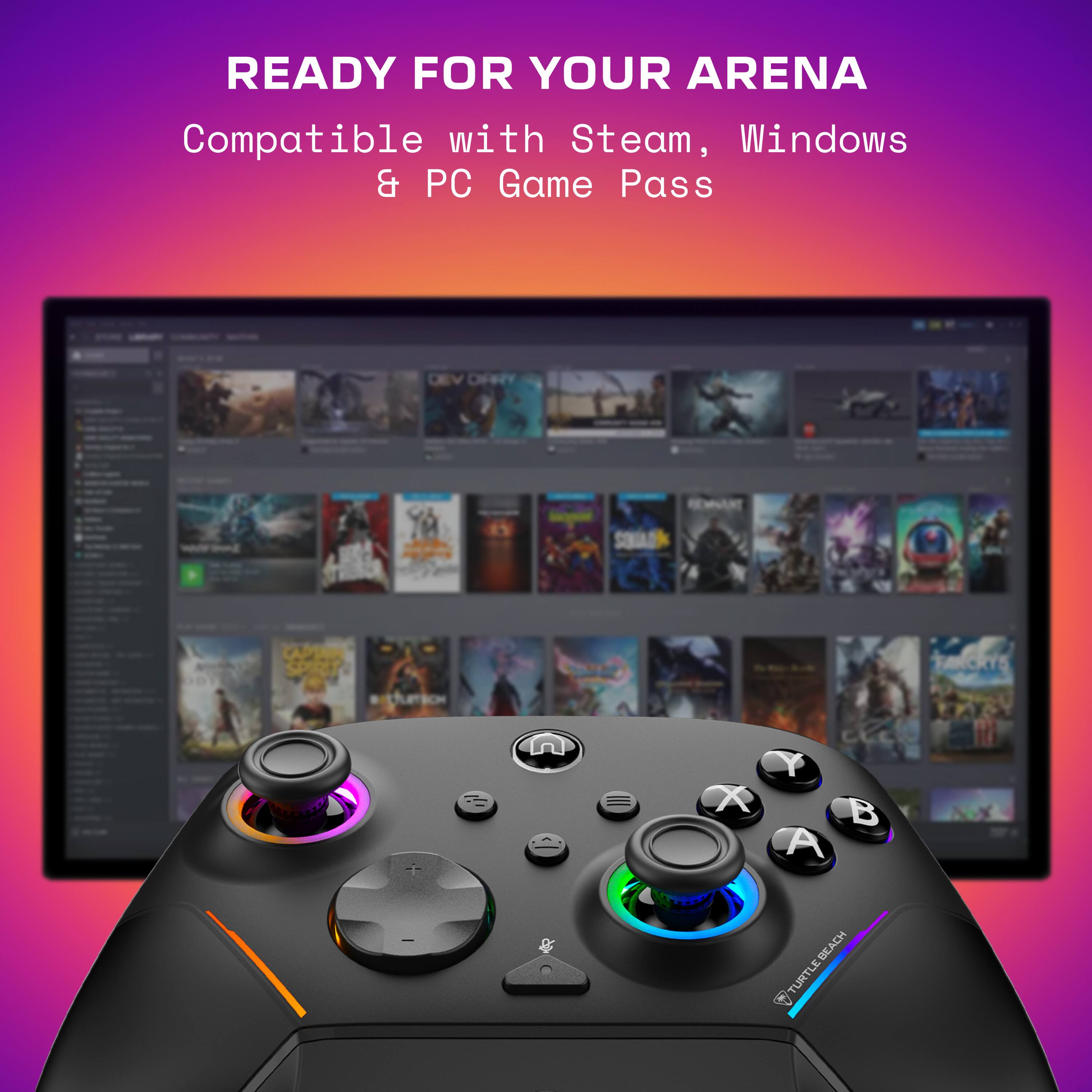 READY FOR YOUR ARENA  
Compatible with Steam, Windows & PC Game Pass  

DEV DARY  
Y X B A  

BEACH TURTLE