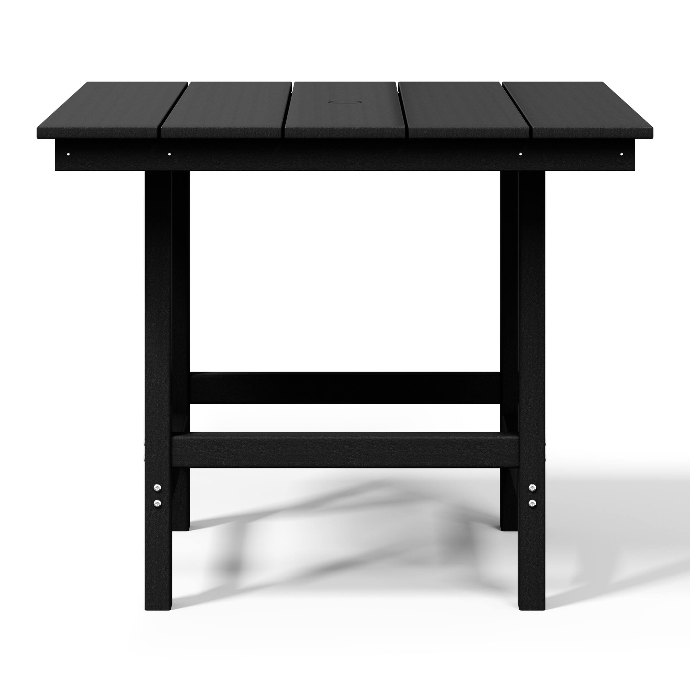 Back. WestinTrends - WestinTrends Ashore Outdoor HDPE 36" Square Patio Dining Table with Umbrella Hole - Black.