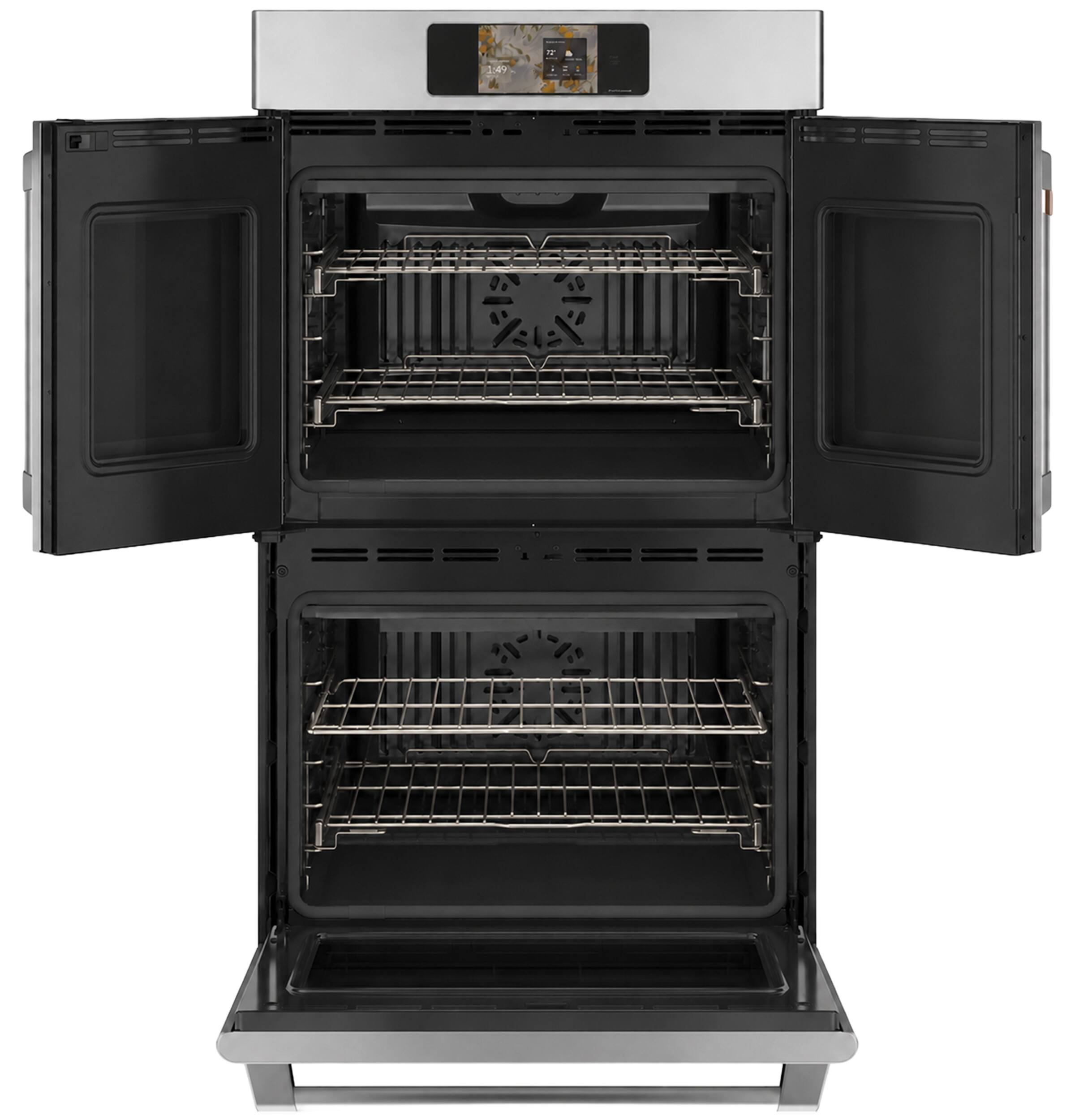 Alt View 15. Café - 30" Smart Built-In Double Electric Convection French Door Wall Oven with No Preheat Air Fry - Stainless Steel.