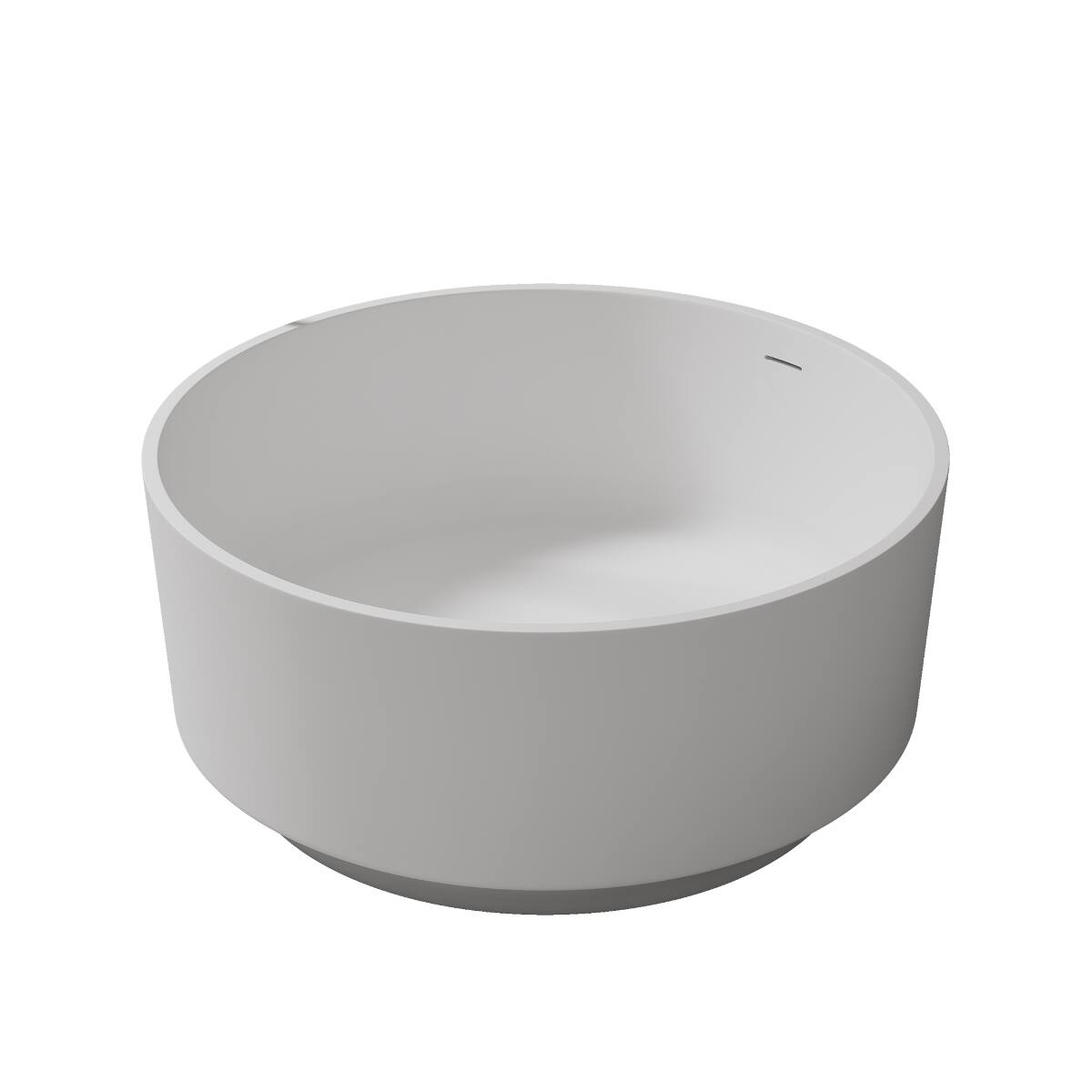 Angle. Loheer - Loheer 49 Inch Freestanding Soaking Tub Matte White Solid Surface Deep Soak Bathtub - Matte White.
