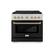 Front. ZLINE - ZLINE Autograph 36" Paramount Dual Fuel Range and Gold Accents (SDRZ-BLM-36-G) - White.